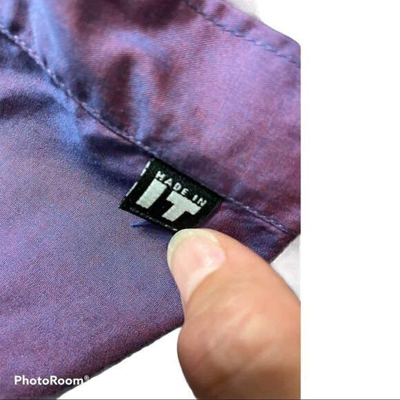 Versace Jeans Two tone Purple button down long sleeve shirt size Small - Picture 10 of 11